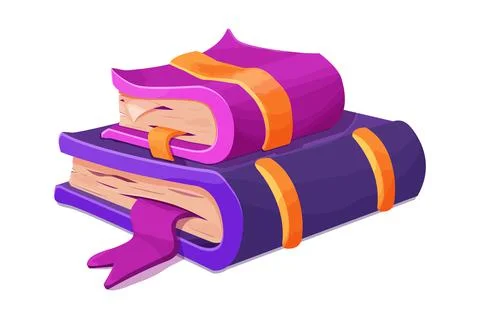 Stack magic book game icon, asset in cartoon style isolated on white background Stock Illustration