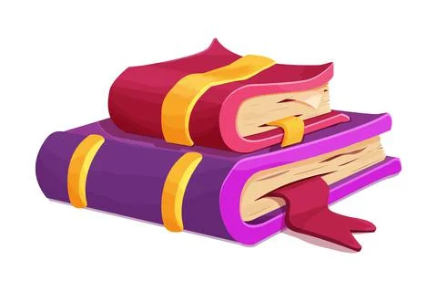 Stack magic book game icon, asset in cartoon style isolated on white background Stock Illustration