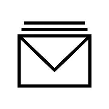 Stack mail icon line isolated on white background. Black flat thin icon on .. Stock Illustration