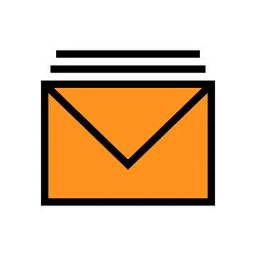 Stack mail icon line isolated on white background. Black flat thin icon on .. 库存插图