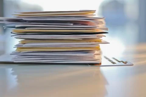 Stack of mail Foto stock