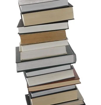 Stack of many different books isolated on white Stock Photos