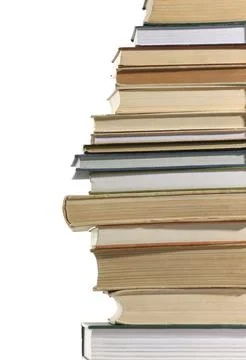 Stack of many different books isolated on white 库存照片