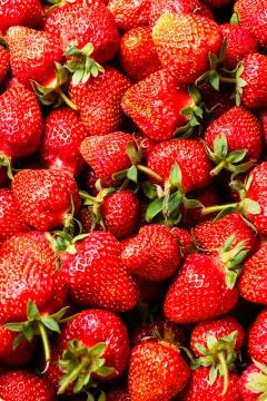 Stack of many fresh strawberries Stock-Fotos
