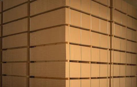 The stack of MDF boards tied with ribbon in stock Stock Photos