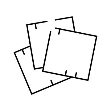 Stack of memo sticky notes line art icon Stock Illustration