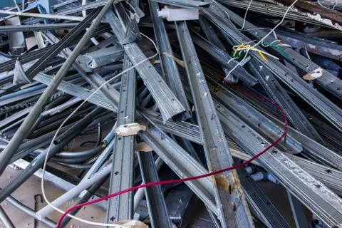 Stack of metal garbage Stock Photos