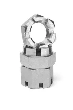 Stack of metal nuts Stock Photos