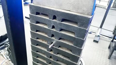 Stack of metal pallets in a warehouse or factory Stock Photos