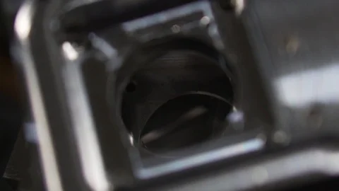 Stack of metal parts in slow motion Stock Footage 119056876
