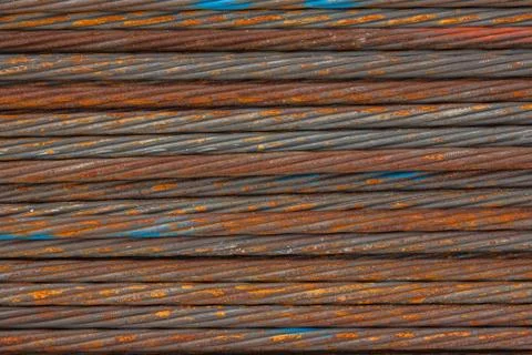 Stack of the metal rusty or steel rod Stock Photos