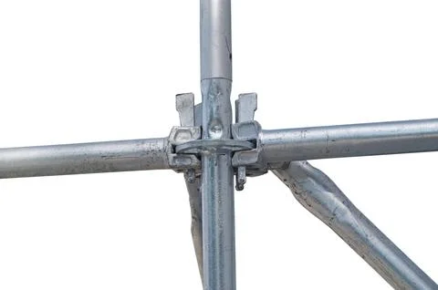 Stack of metal trusses for mounting the stage Stock Photos