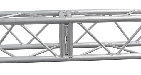 Stack of metal trusses for mounting the stage Stock Photos