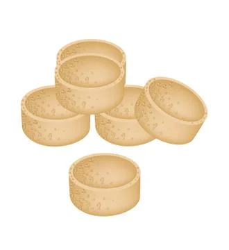 Stack of Millet Cookies on White Background Stock Illustration