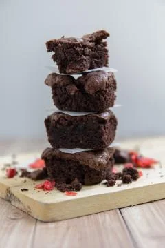 Stack of Mocha Brownie Stock Photos
