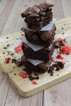 Stack of Mocha Brownie Stock Photos