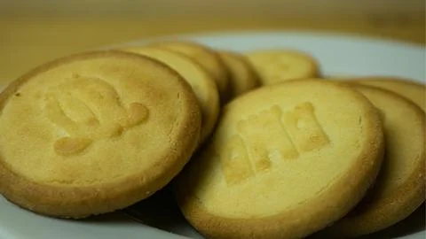 A stack of monde cakes on a white plate Stock Photos