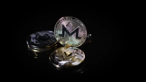 Stack of Monero cryptocurrency coins Stock-Footage 124908592