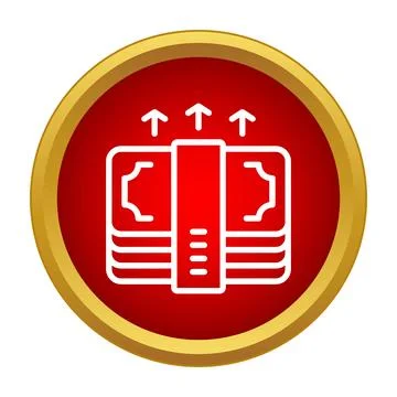 Stack of money with arrows indicating growth Stock Illustration
