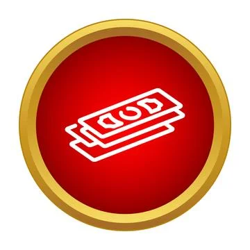 Stack of money banknotes in red icon 스톡 일러스트