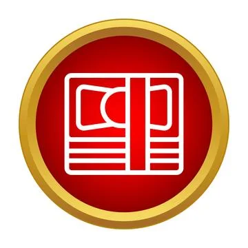 Stack of money bills in red circle icon Stock Illustration