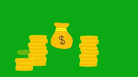 Stack of money Coins, Growing. Saving or Profit Increasing. 2d Animation Stock Footage 288443716