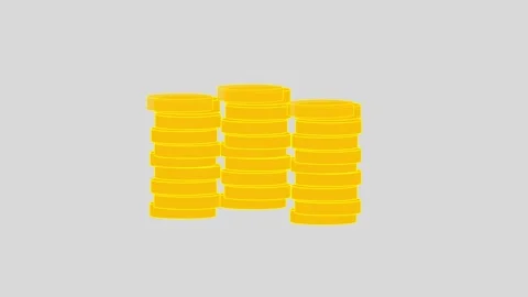 Stack of money Coins, Growing. Saving or Profit Increasing. 2d Animation Stock Footage 288443720