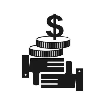 Stack Money Commitment Teamwork Together Black Logo 스톡 일러스트