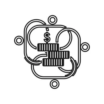 Stack money Commitment Teamwork Together Outline Logo Stock Illustration