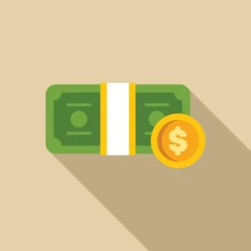 Stack of money with dollar coin representing savings and investment Stock Illustration