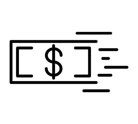 Stack of money flat icon. Dollar pictogram for web. Line stroke. Cash isolate Stock Illustration