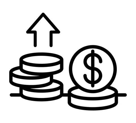 Stack of money flat icon. Dollar pictogram for web. Line stroke. Cash isolate Stock Illustration