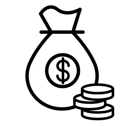 Stack of money flat icon. Dollar pictogram for web. Line stroke. Cash isolate Stock Illustration