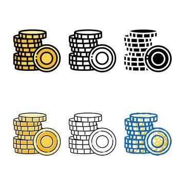 Stack money gold concepts color icon vector Stock Illustration