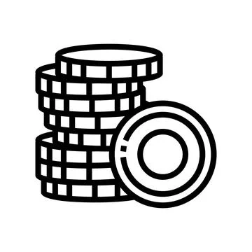 Stack money gold line icon vector illustration Stock Illustration