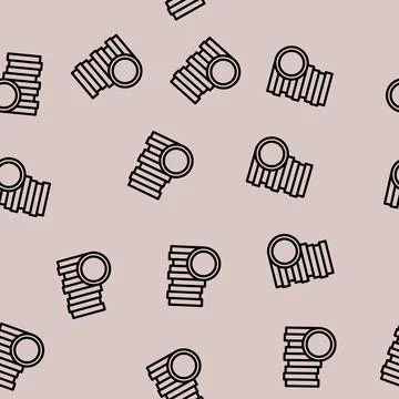 Stack money gold line vector seamless pattern 스톡 일러스트