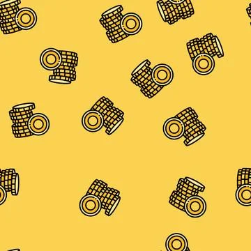 Stack money gold vector seamless pattern Stock Illustration