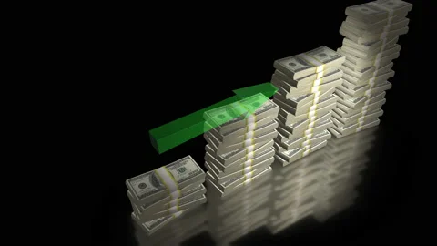 Stack of money growth chart animation Stock-Footage 220773976