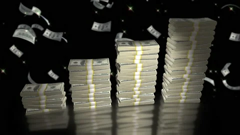 Stack of money growth chart animation Stock-Footage 220774034