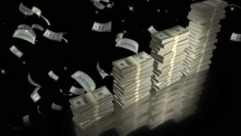 Stack of money growth chart animation Stock-Footage 220774154