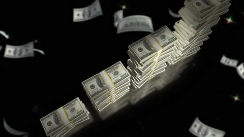Stack of money growth chart animation Stock-Footage 220774159