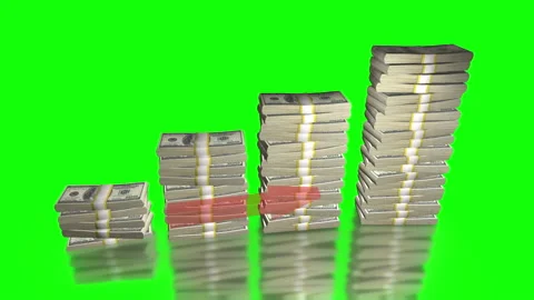 Stack of money growth chart animation Stock-Footage 220774213