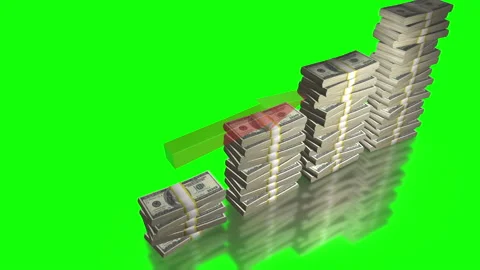 Stack of money growth chart animation Stock-Footage 220774399