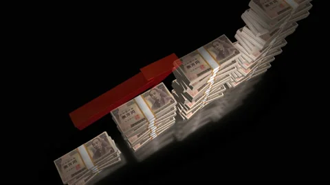 Stack of money growth chart animation Stock-Footage 220774540