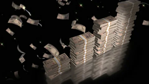 Stack of money growth chart animation Stock-Footage 220774635