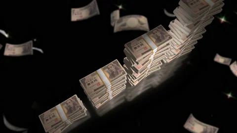 Stack of money growth chart animation Stock-Footage 220774701