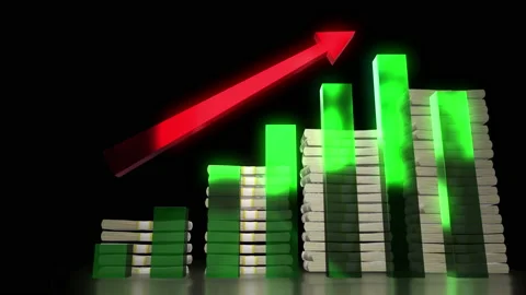 Stack of money growth chart animation Stock Footage 221286633