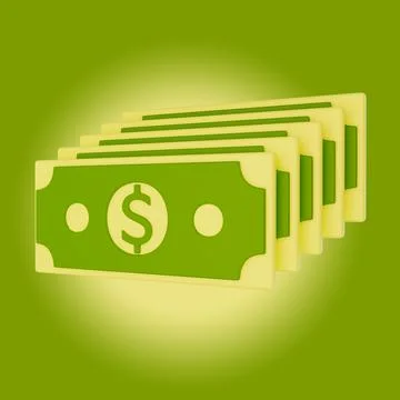 Stack of money icon 3D illustration Illustrazione stock