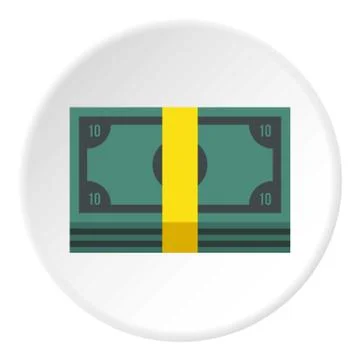 Stack of money icon, flat style Illustrazione stock