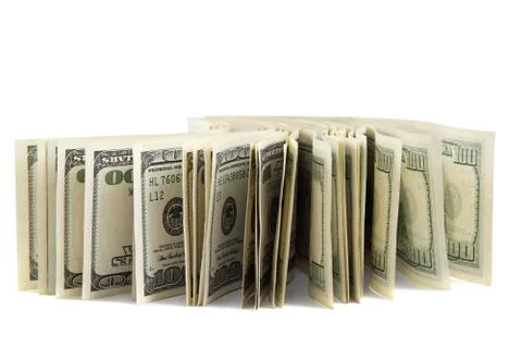 Stack of money isolated on white background. Stock Photos